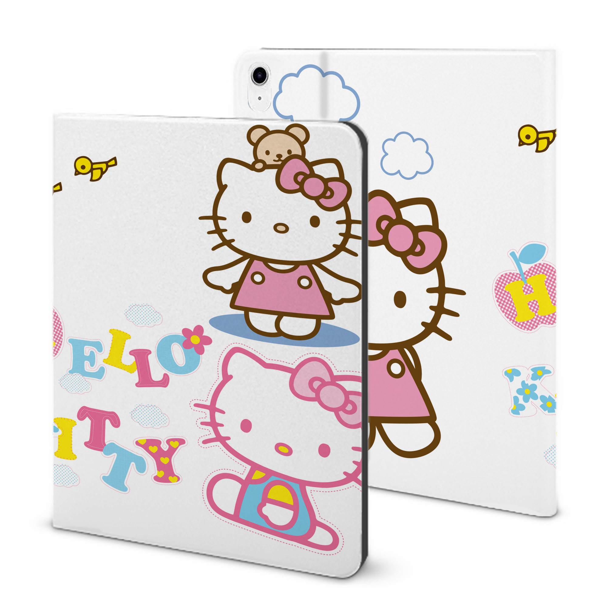 （画像用） Hello Kitty ハローキティ IPad ケース ブック型 PUレザー TPU 耐衝撃 軽量 薄型 ペン収納なし 全面保護 IPad 各モデル対応